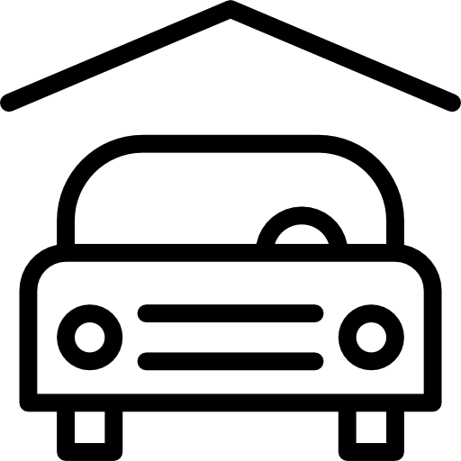 auto debajo de un techo